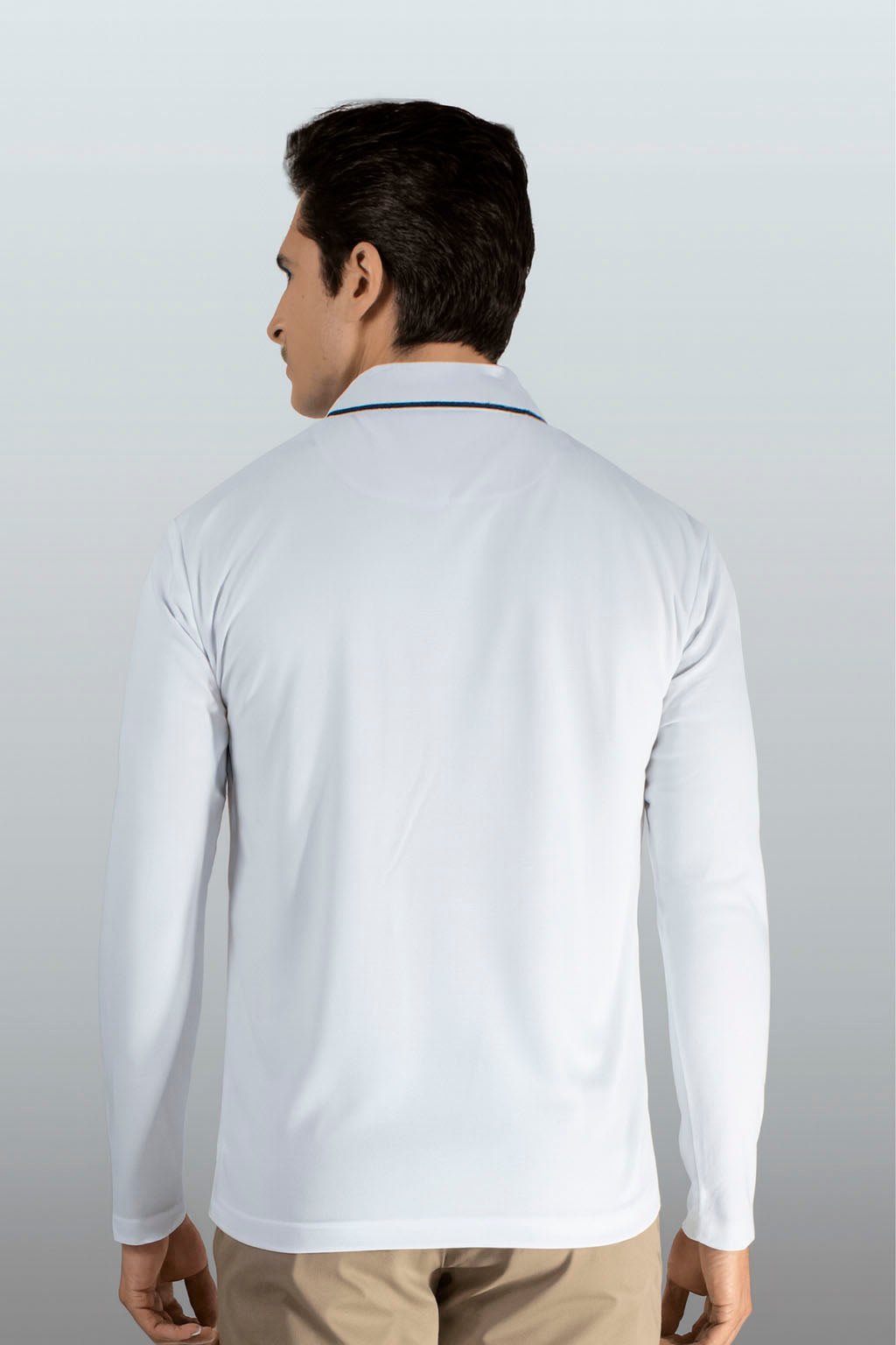 PLAYERA POLO DRY FIT ÁMSTERDAM MANGA LARGA HOMBRE #Color_Blanco