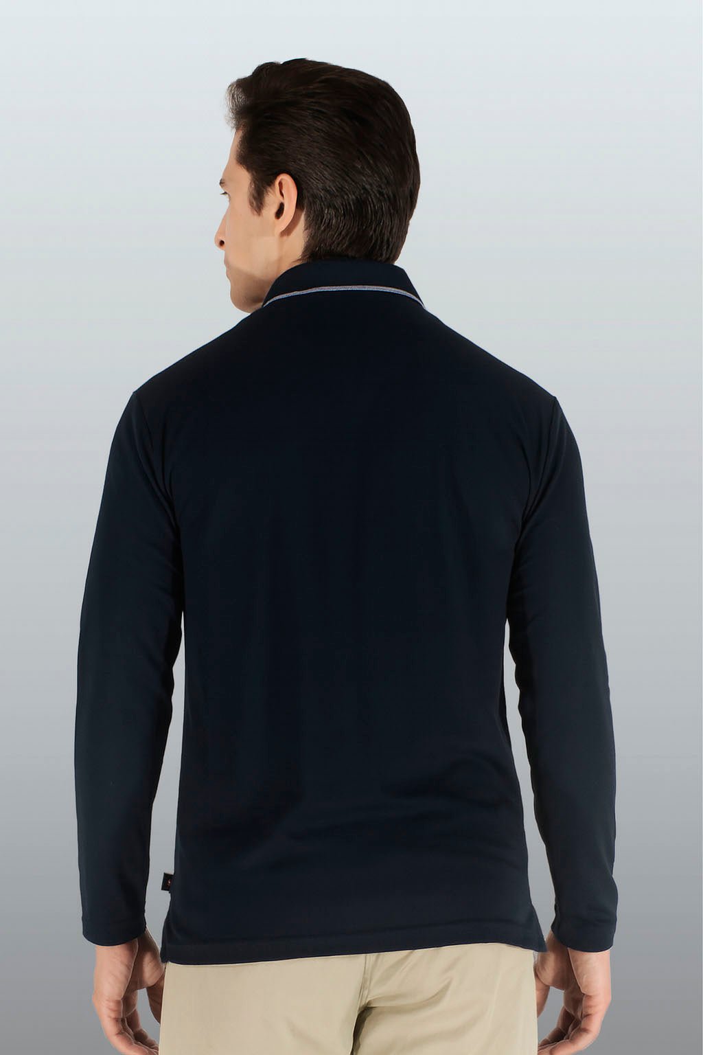 PLAYERA POLO DRY FIT ÁMSTERDAM MANGA LARGA HOMBRE #Color_Negro