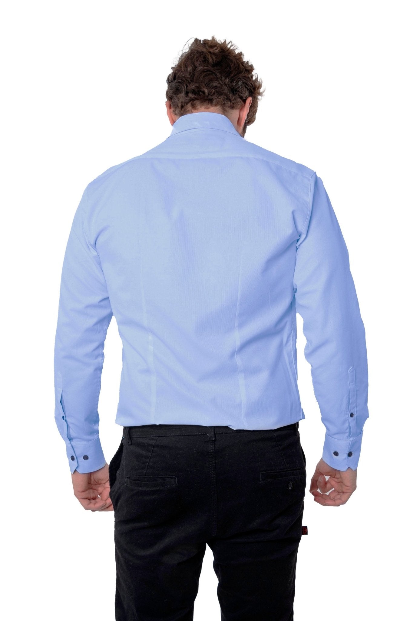 CAMISA FORMAL SLIM FIT MANGA LARGA BIRMINGHAM HOMBRE #Color_Azul Celeste