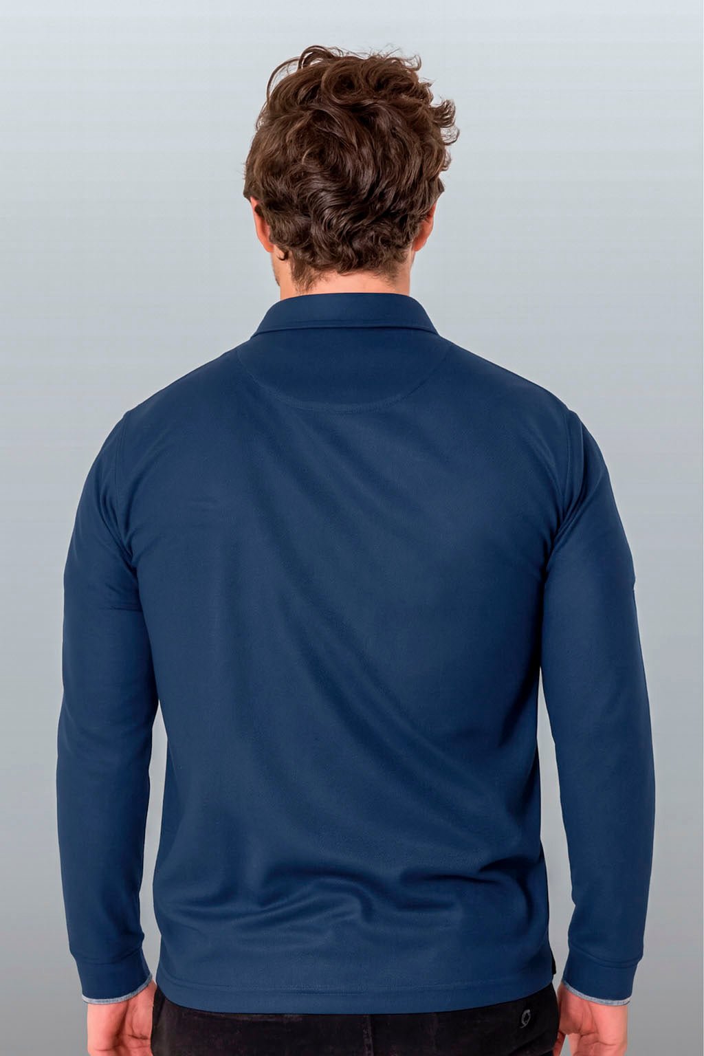 PLAYERA POLO HILO DE PET MANGA LARGA BILBAO HOMBRE #Color_Azul Marino