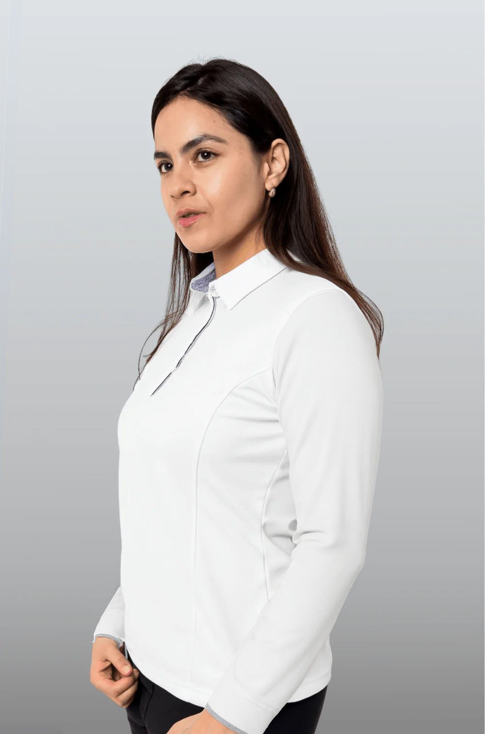 PLAYERA POLO HILO DE PET MANGA LARGA BILBAO MUJER #Color_Blanco