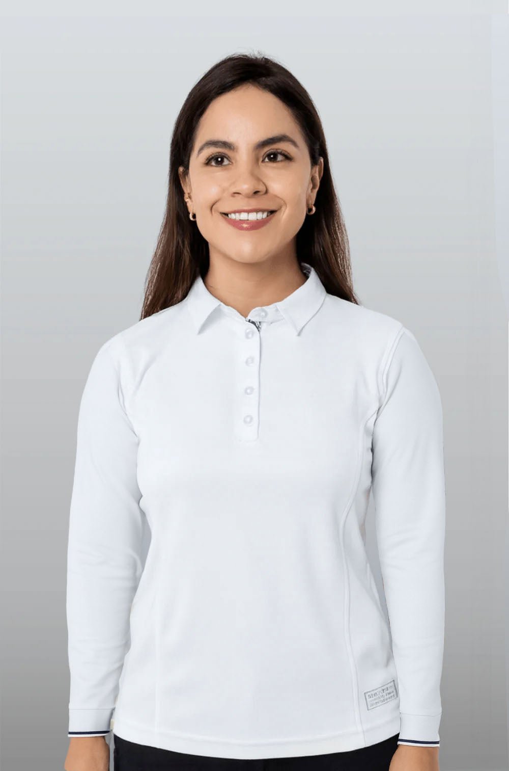 PLAYERA POLO HILO DE PET MANGA LARGA BILBAO MUJER #Color_Blanco