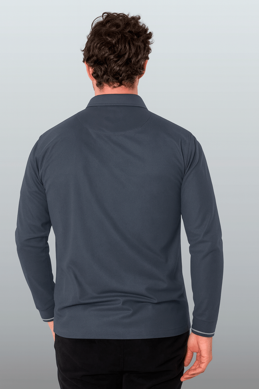 PLAYERA POLO HILO DE PET MANGA LARGA BILBAO HOMBRE #Color_Gris