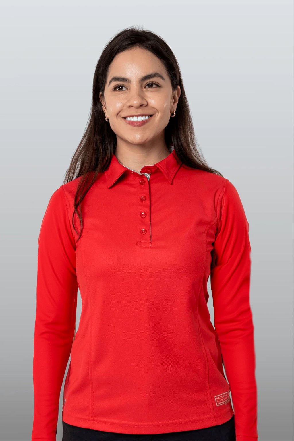 PLAYERA POLO HILO DE PET MANGA LARGA BILBAO MUJER #Color_Rojo