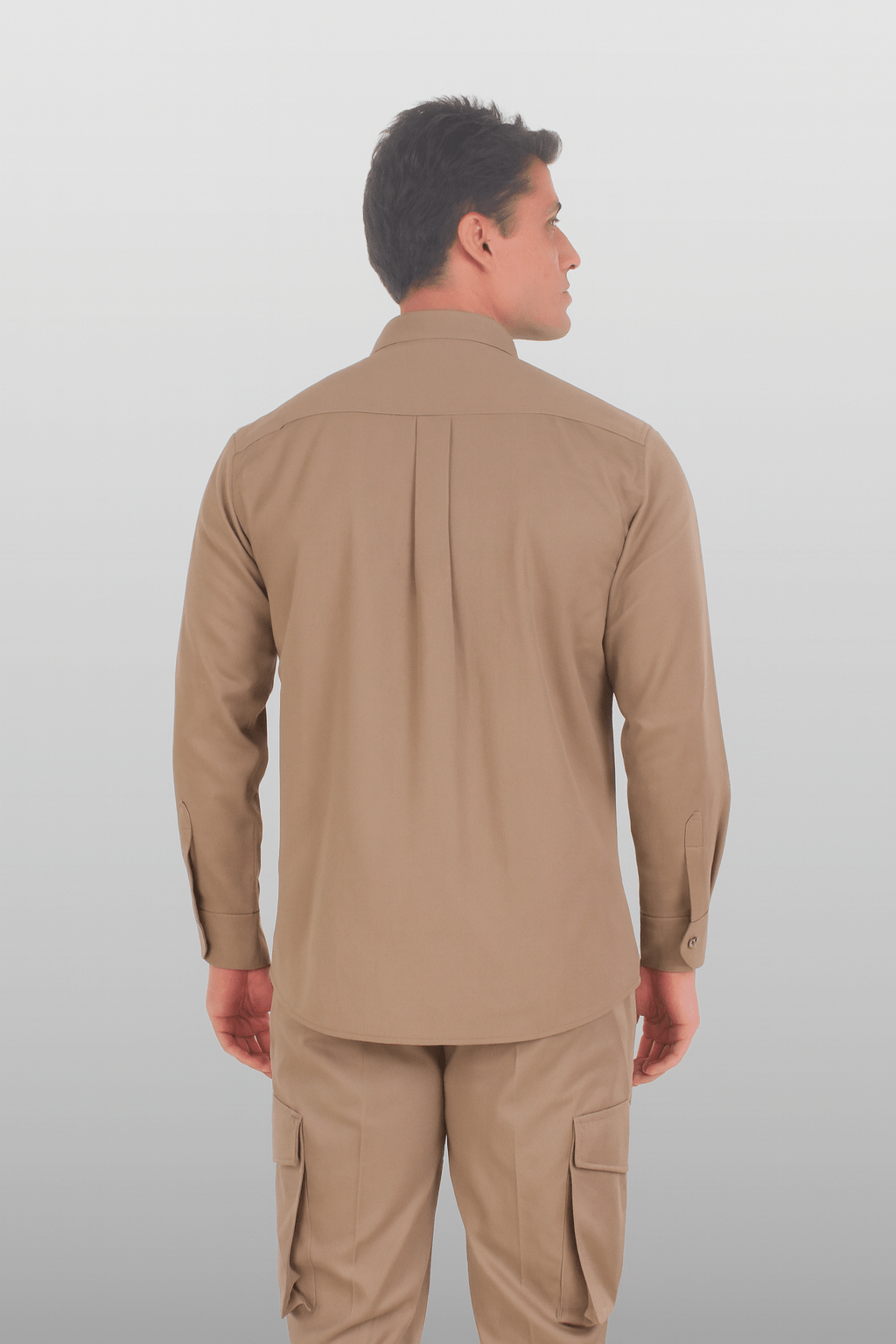 CAMISOLA CAIRO GABARDINA MANGA LARGA UNISEX #Color_Cafe