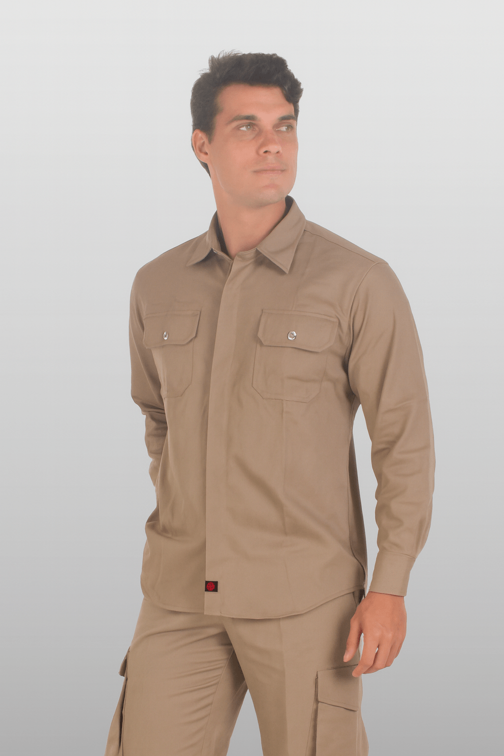 CAMISOLA CAIRO GABARDINA MANGA LARGA UNISEX #Color_Cafe