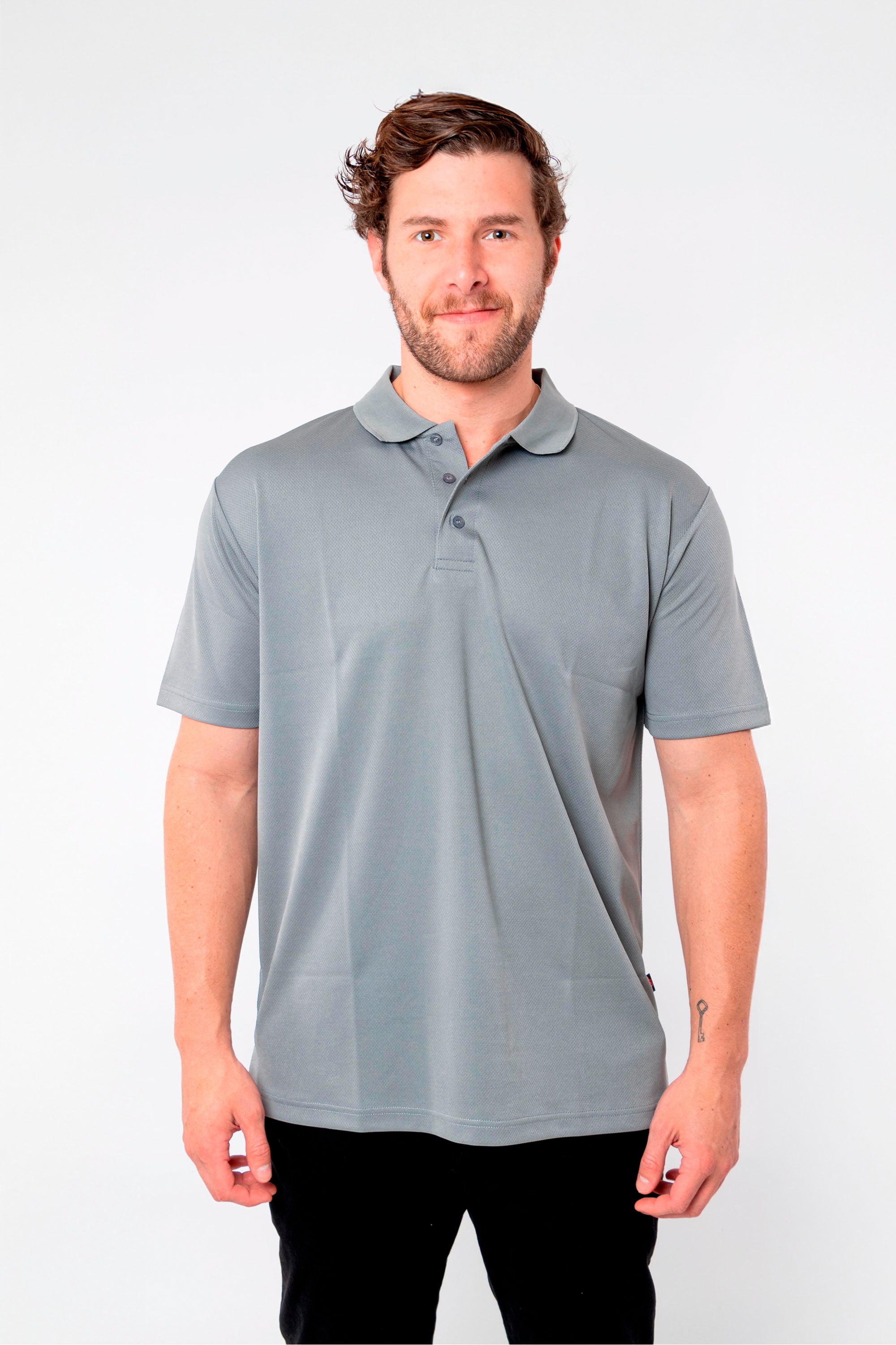 PLAYERA POLO CARACAS CABALLERO #Color_Gris
