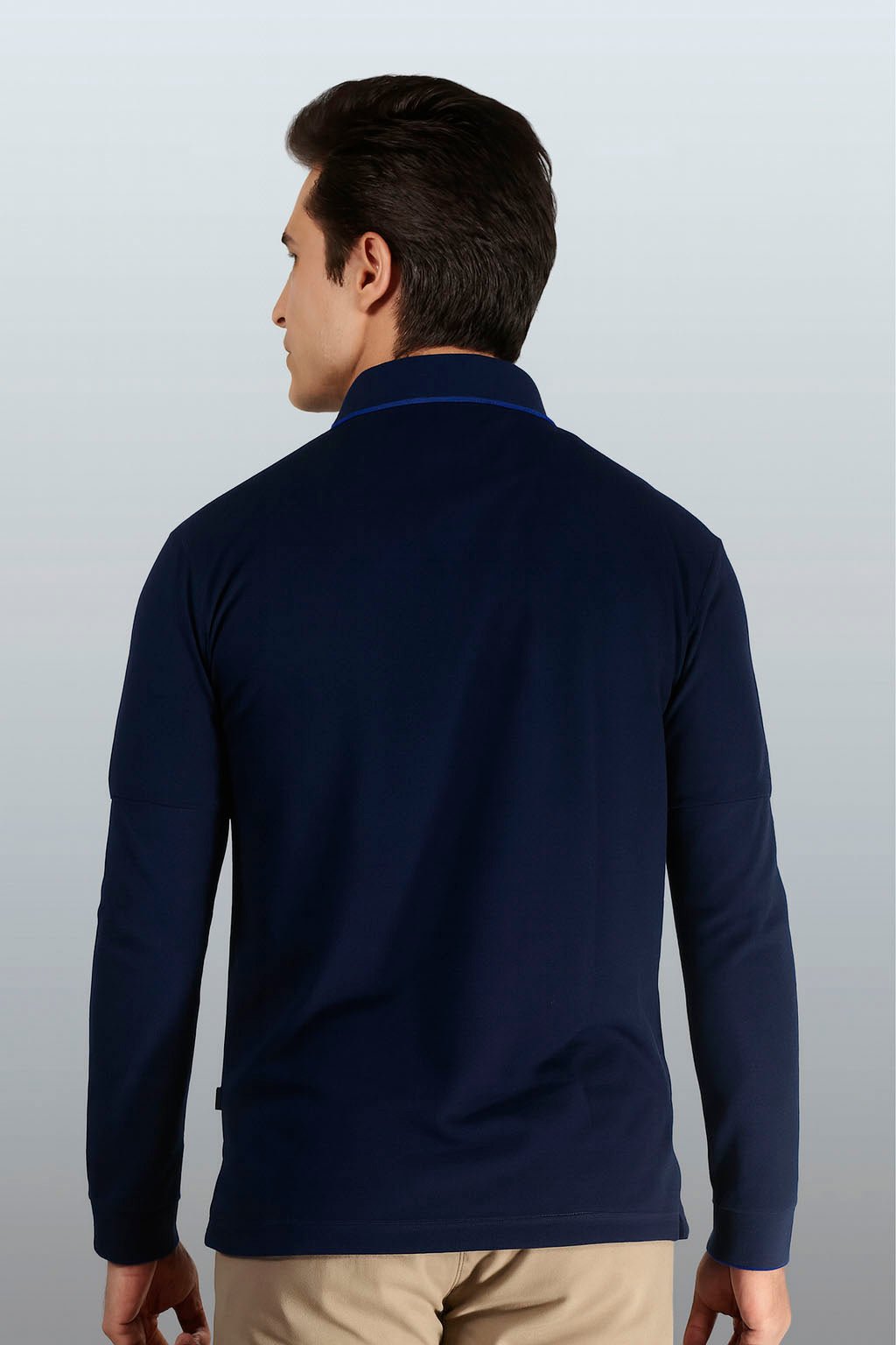 PLAYERA POLO DRY FIT ÁMSTERDAM MANGA LARGA HOMBRE #Color_Azul Marino