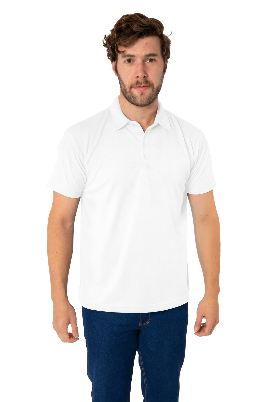 PLAYERA TIPO POLO DRY FIT PAMPLONA HOMBRE SUSTENTABLE #Color_Blanco