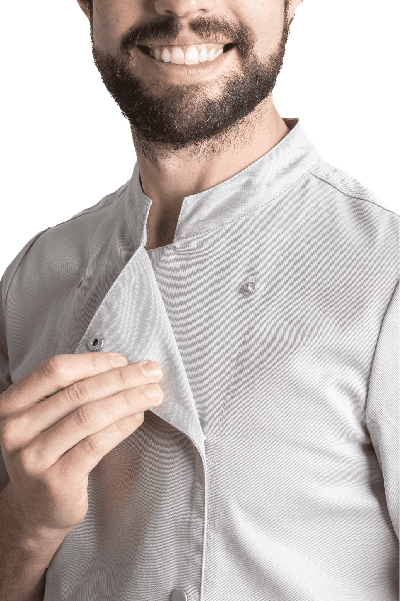FILIPINA DE CHEF HOMBRE MANILA MANGA 3/4 #Color_Gris