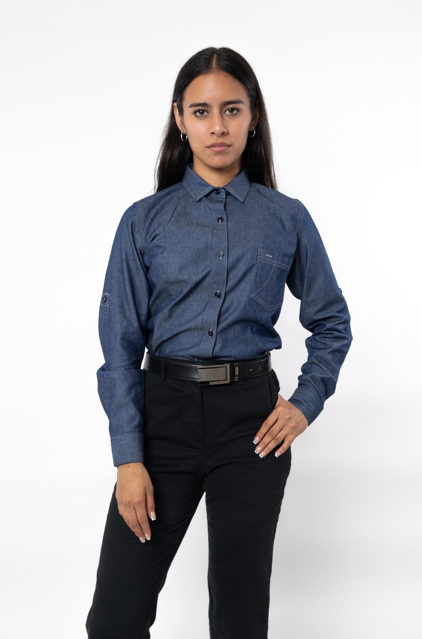 CAMISA FORMAL SLIM FIT MANGA LARGA MONTANA MUJER