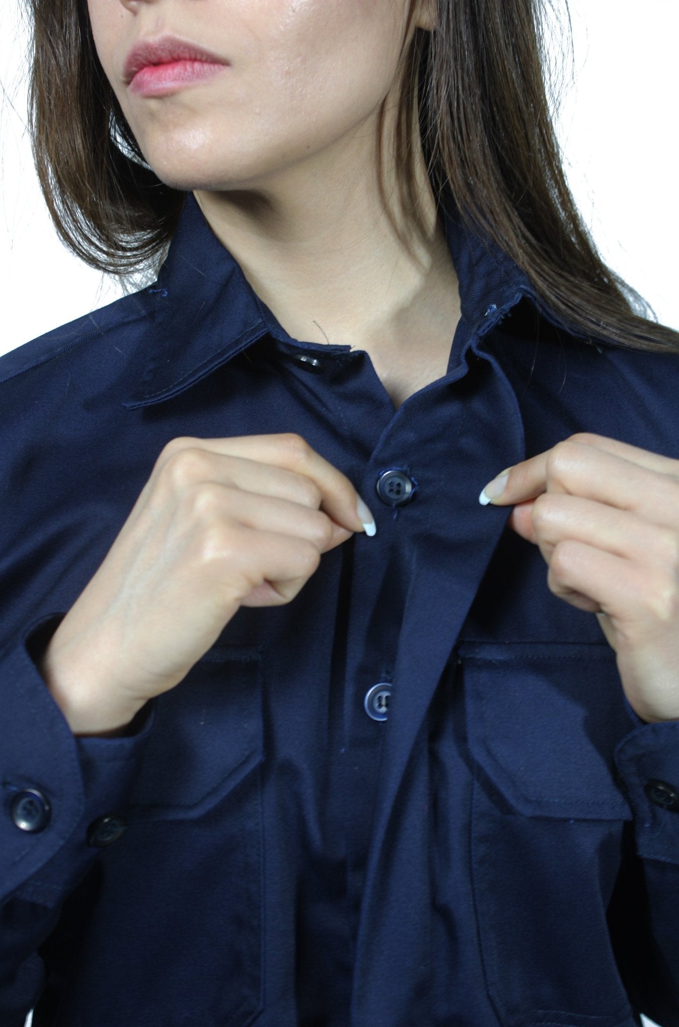 CAMISOLA CAIRO GABARDINA MANGA LARGA UNISEX #Color_Azul Marino