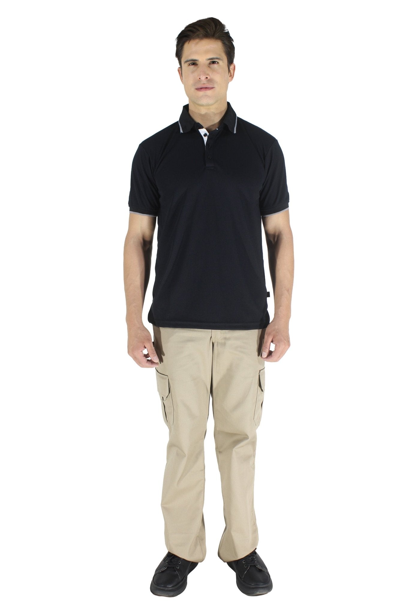 PLAYERA TIPO POLO DRY FIT ÁMSTERDAM HOMBRE #Color_Negro