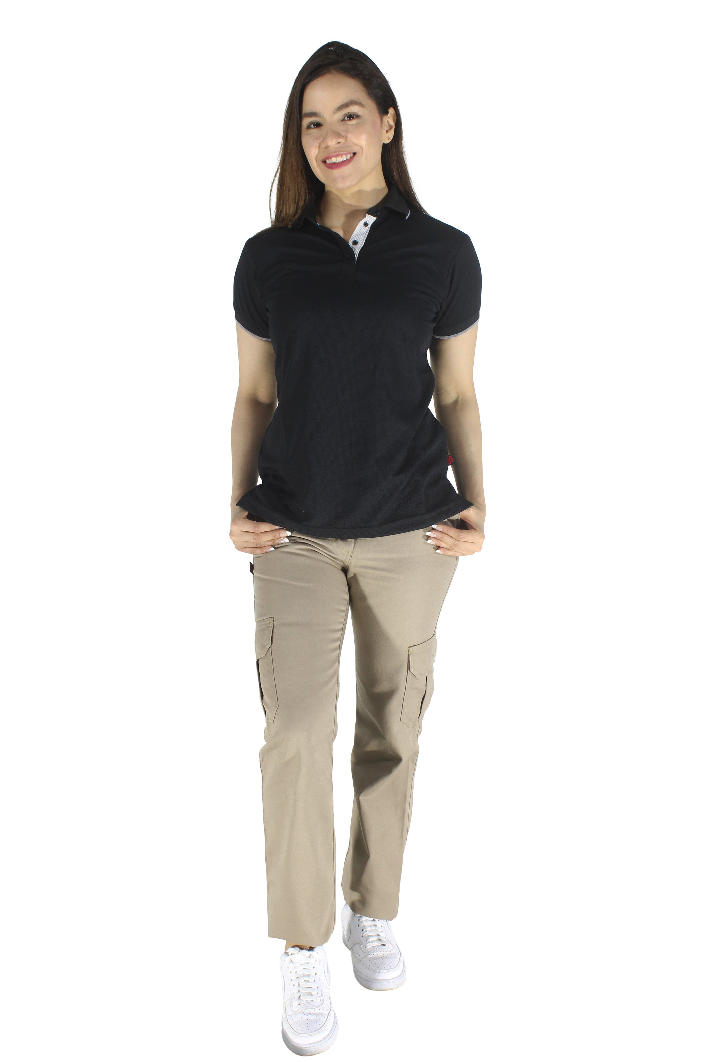 PLAYERA TIPO POLO DRY FIT ÁMSTERDAM MUJER #Color_Negro