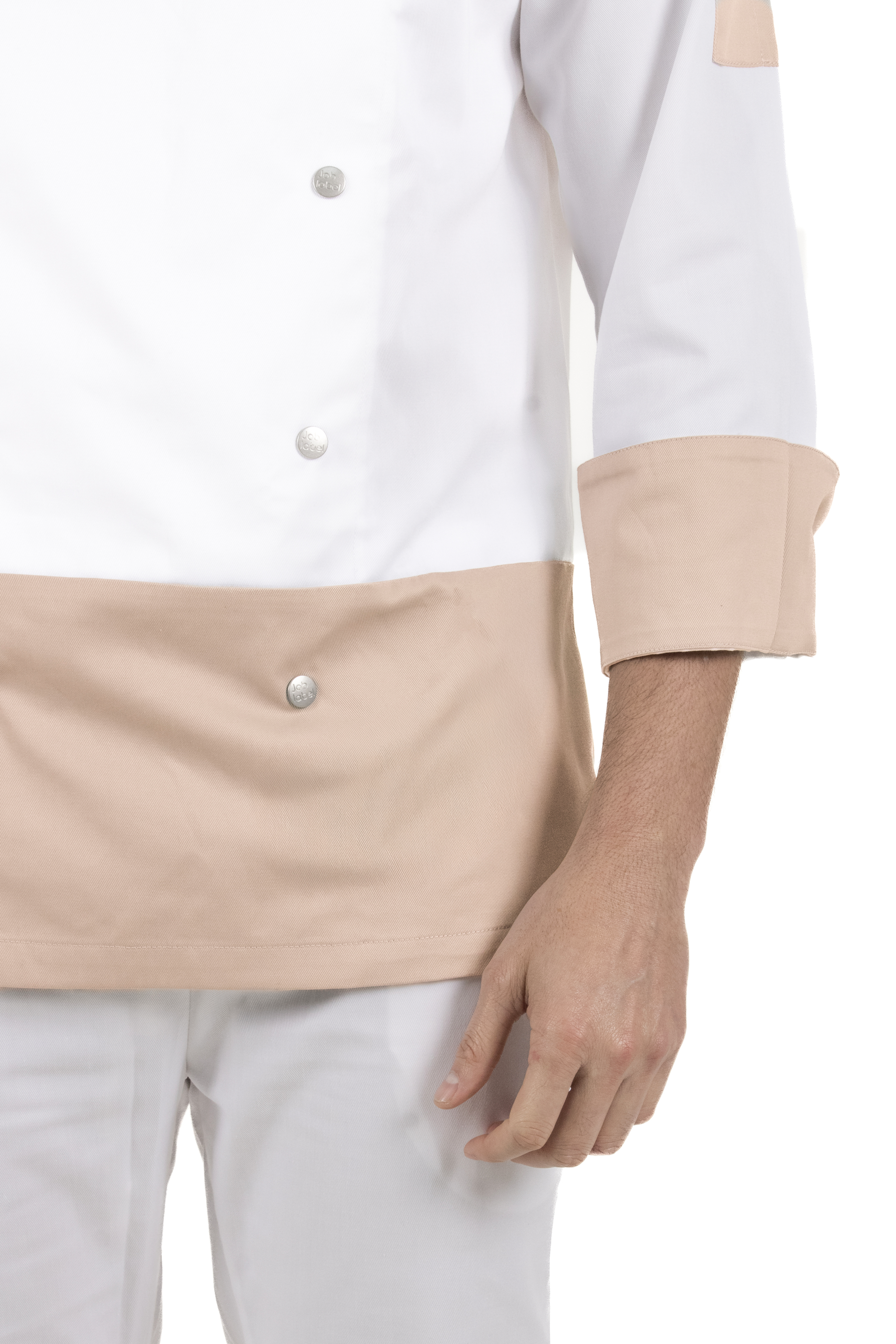 FILIPINA DE CHEF LONDRES MANGA 3/4 CABALLERO #Color_Blanco / Durazno