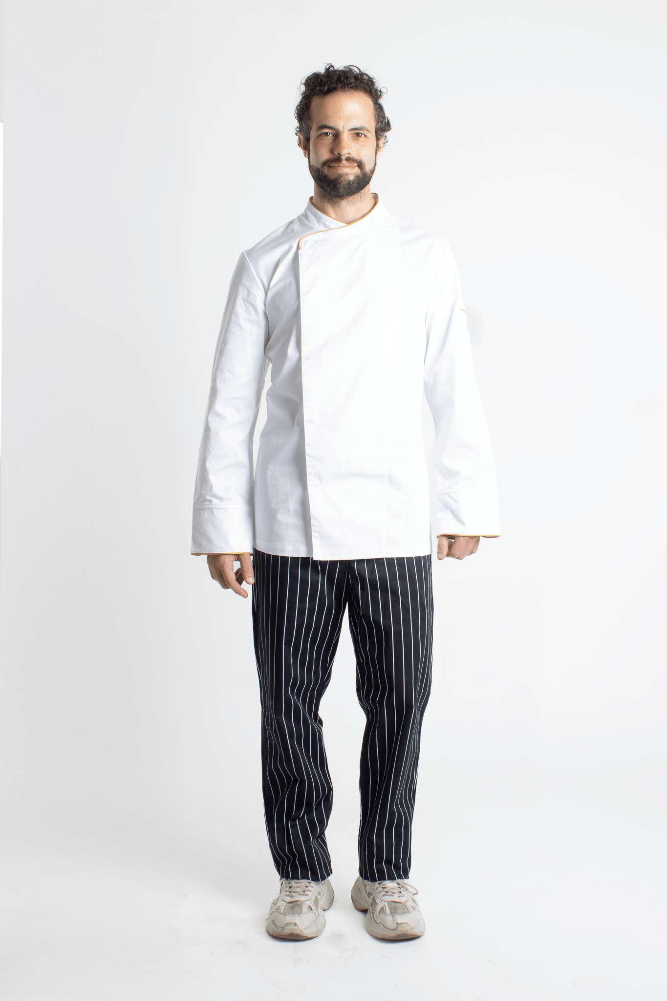 FILIPINA DE CHEF HOMBRE BEIRUT MANGA 3/4 #Color_Blanco - Dorado
 