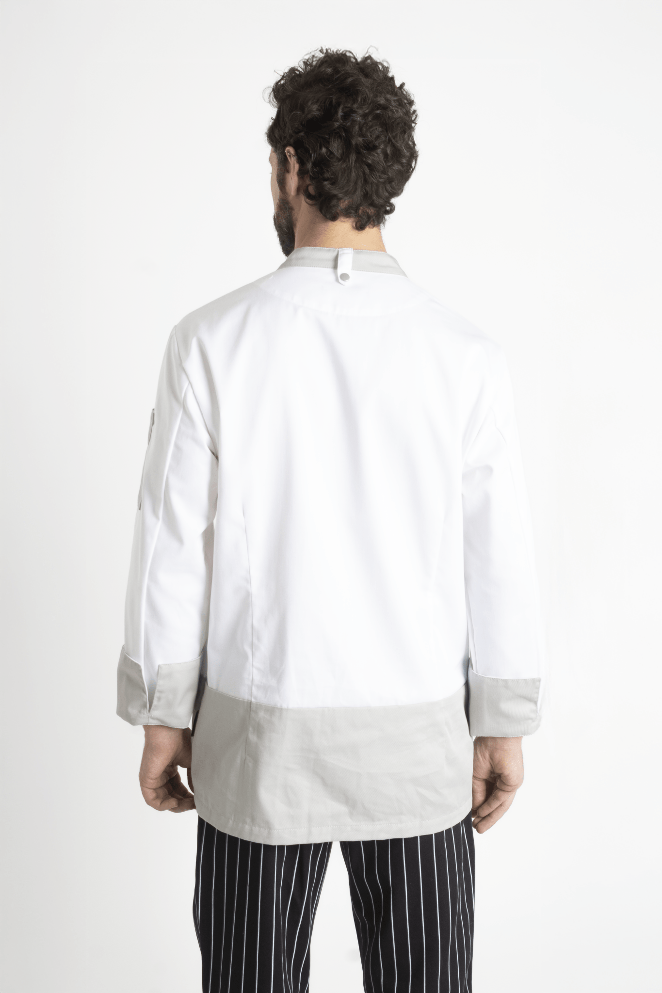 FILIPINA DE CHEF LONDRES MANGA 3/4 CABALLERO #Color_Blanco - Gris