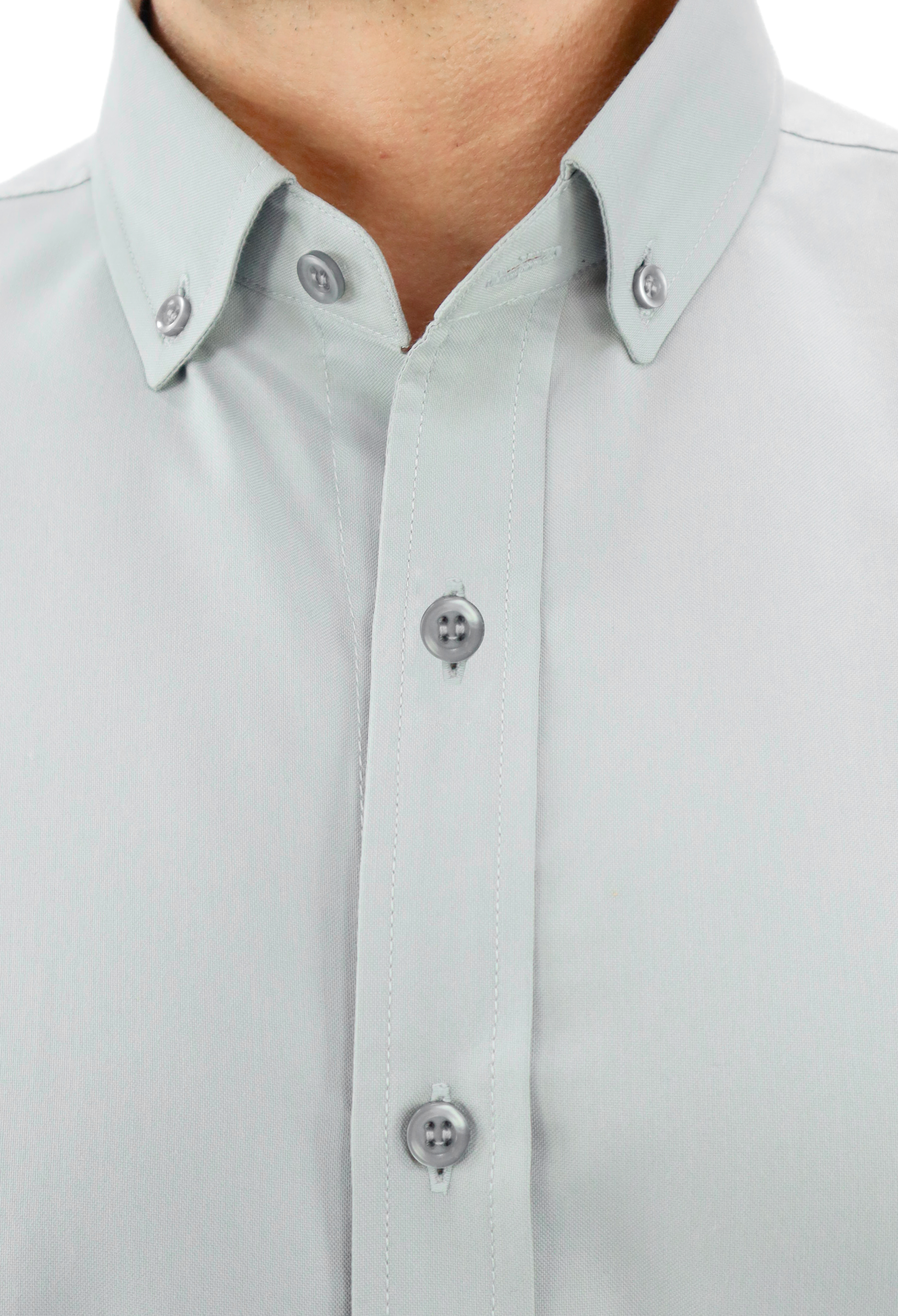 CAMISA BÁSICA MANGA LARGA MONCLOVA HOMBRE #Color_Gris