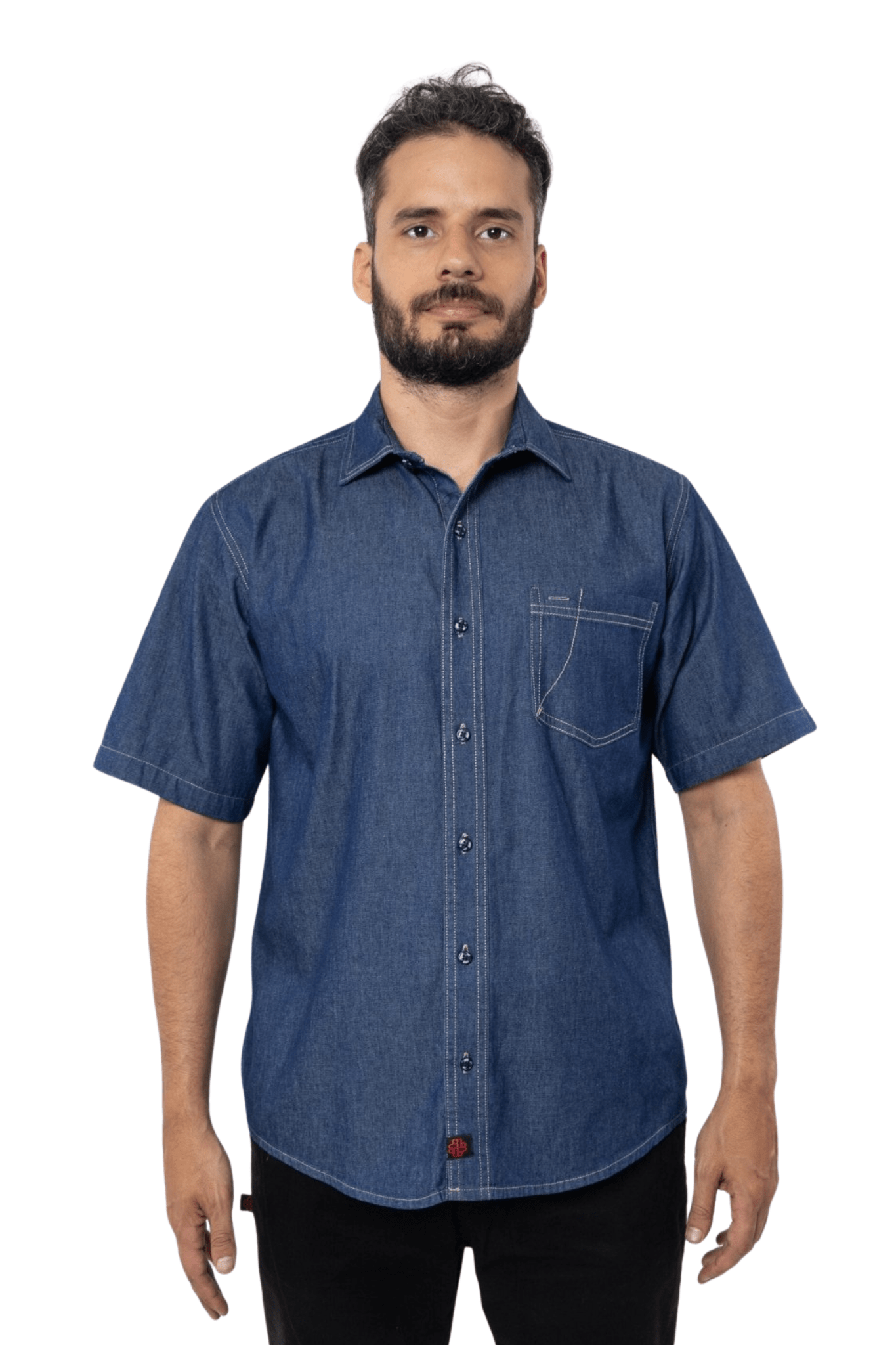 CAMISA FORMAL SLIM FIT MANGA CORTA MONTANA HOMBRE #Color_Azul Marino 