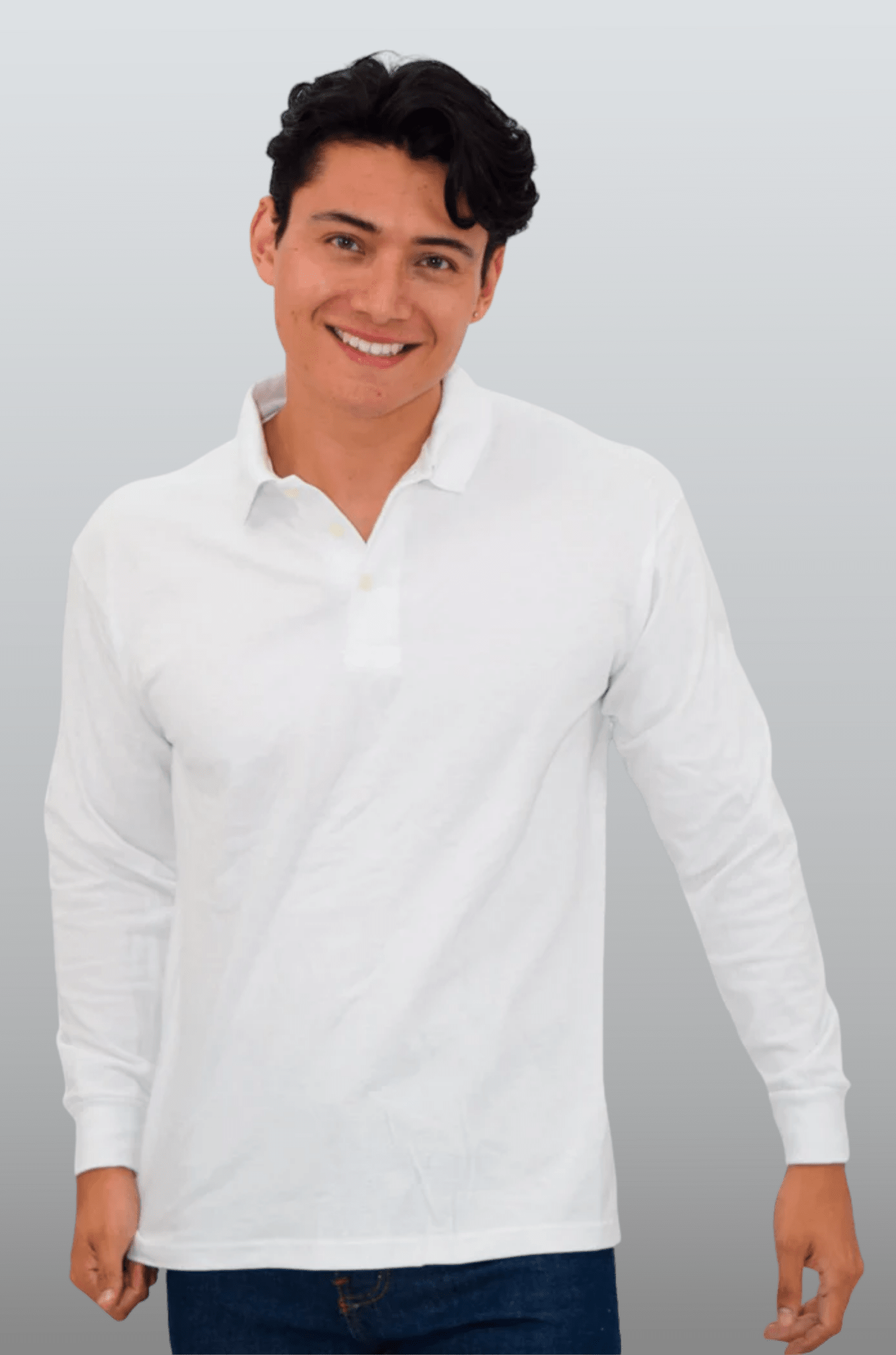PLAYERA TIPO POLO MANGA LARGA ROMA UNISEX #Color_Blanco 