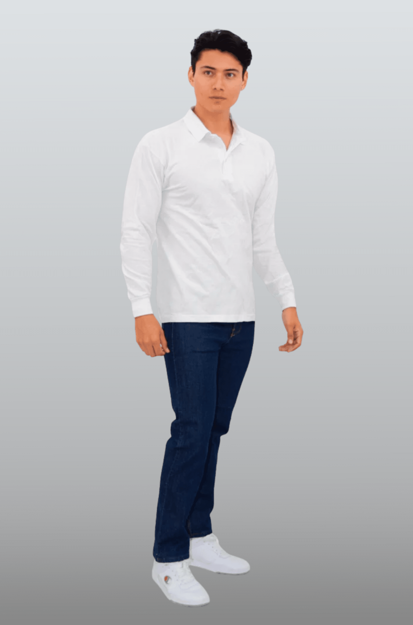 PLAYERA TIPO POLO MANGA LARGA ROMA UNISEX #Color_Blanco