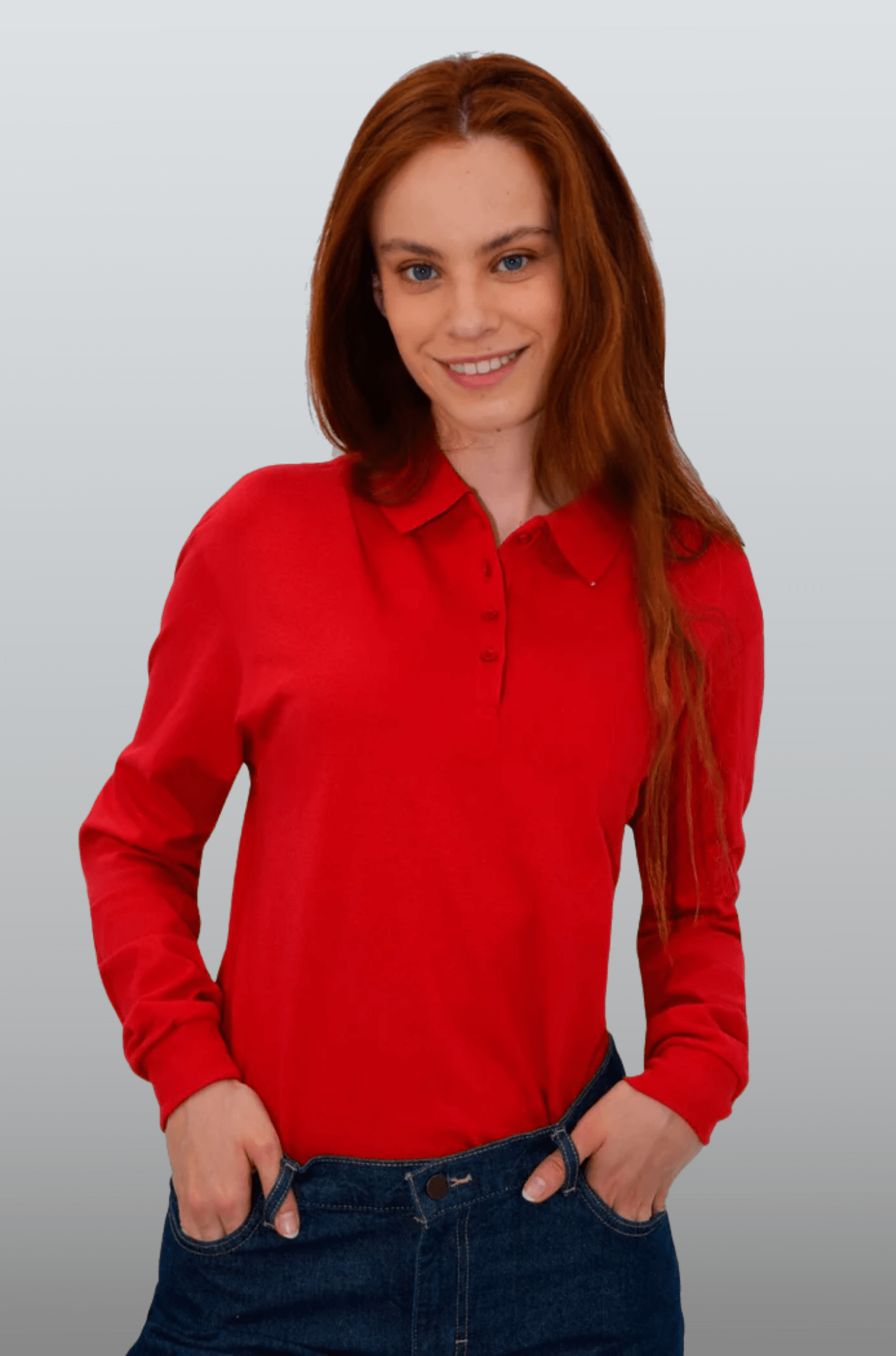 PLAYERA TIPO POLO MANGA LARGA ROMA UNISEX #Color_Rojo