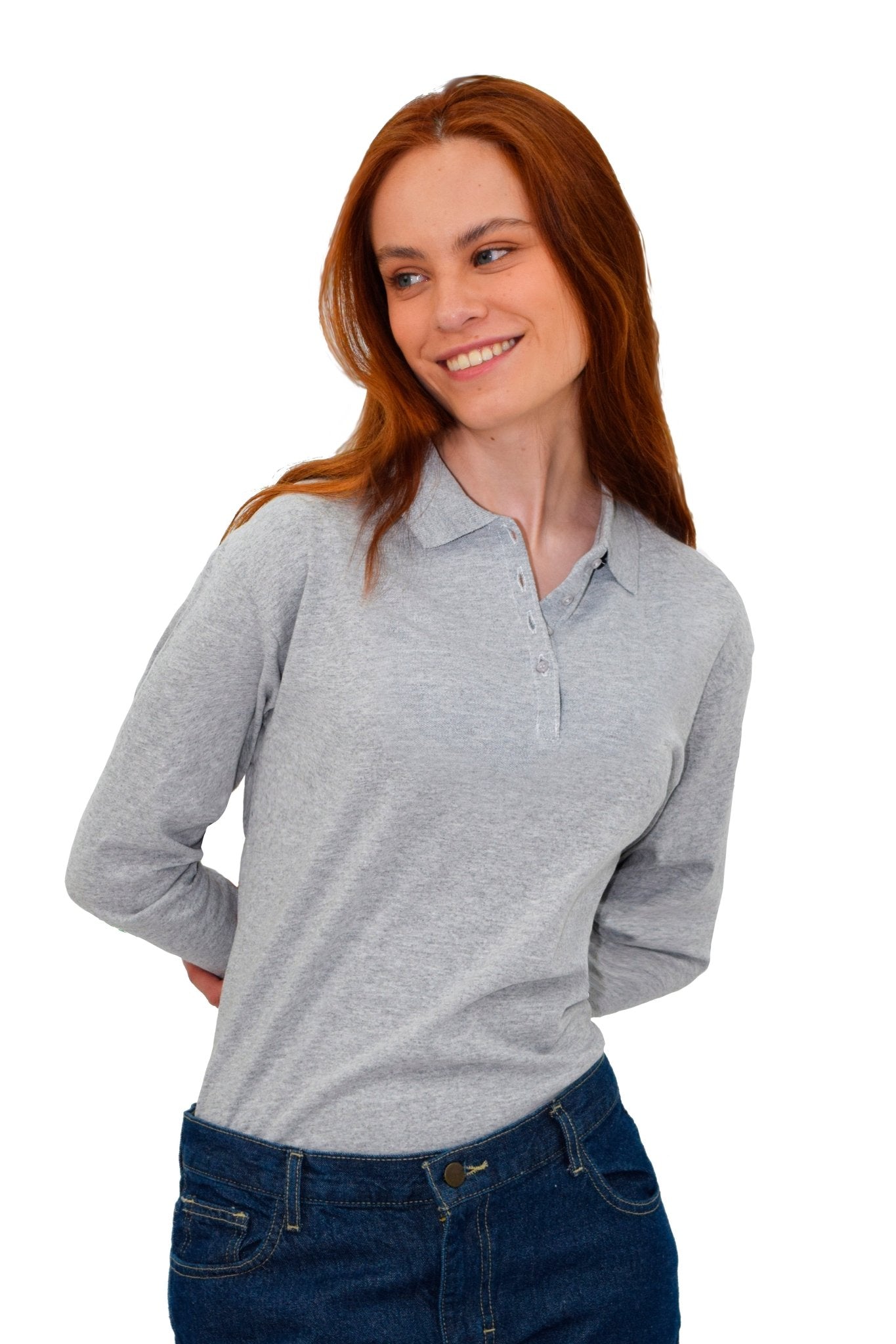 PLAYERA TIPO POLO MANGA LARGA ROMA UNISEX #Color_Gris