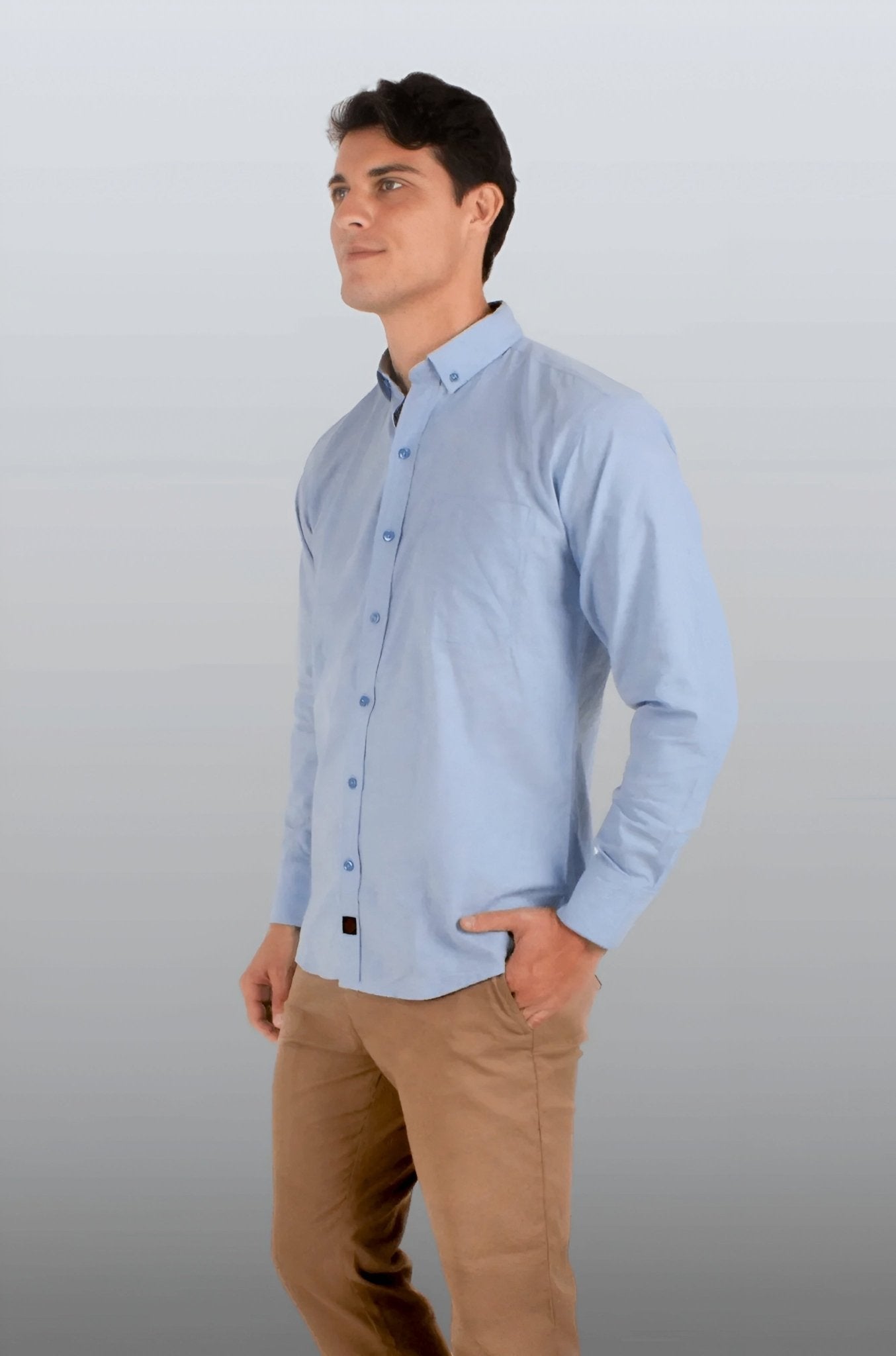 CAMISA FORMAL MANGA LARGA LEÓN HOMBRE #Color_Azul 