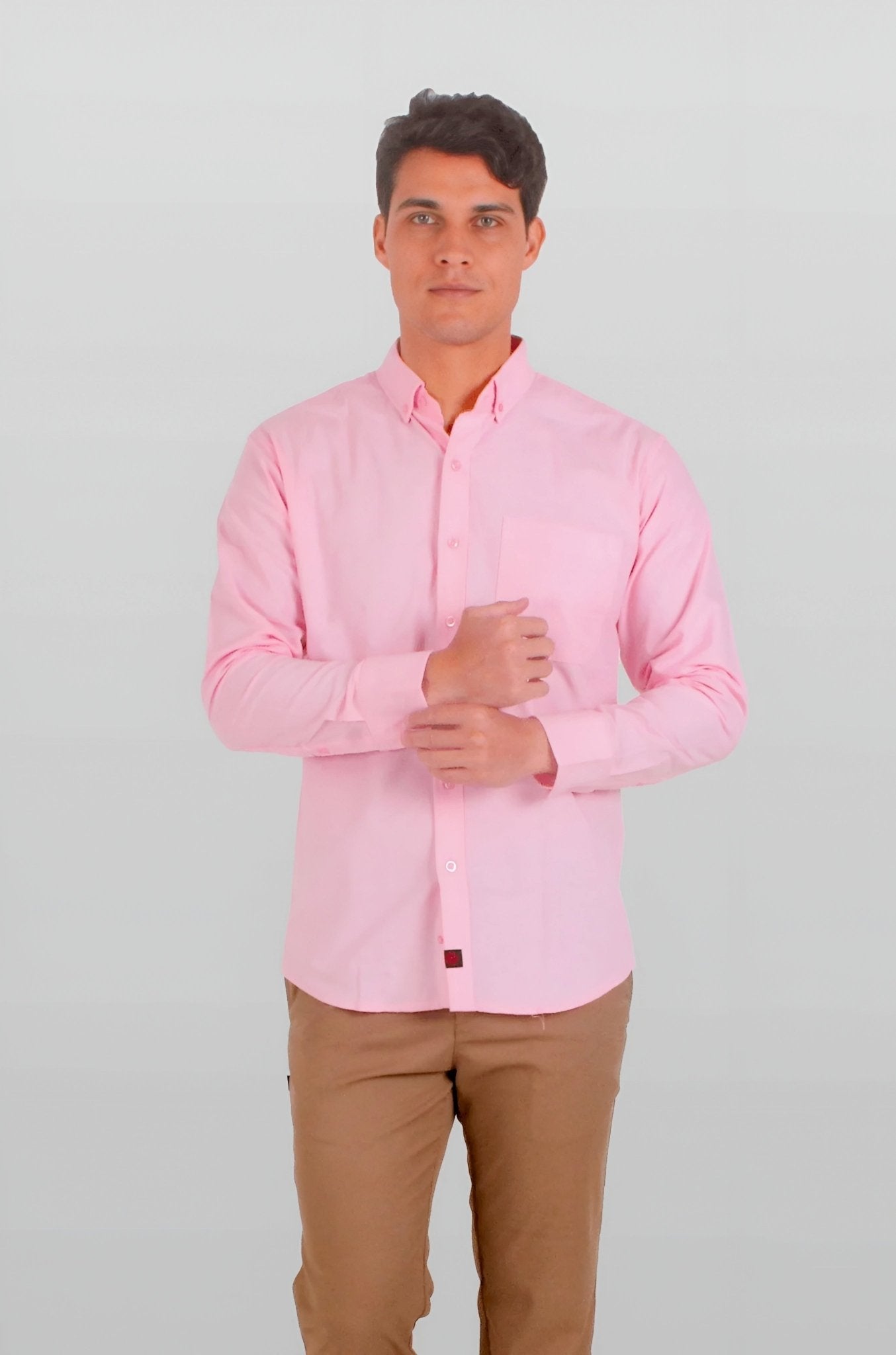 CAMISA FORMAL MANGA LARGA LEÓN HOMBRE #Color_Rosa