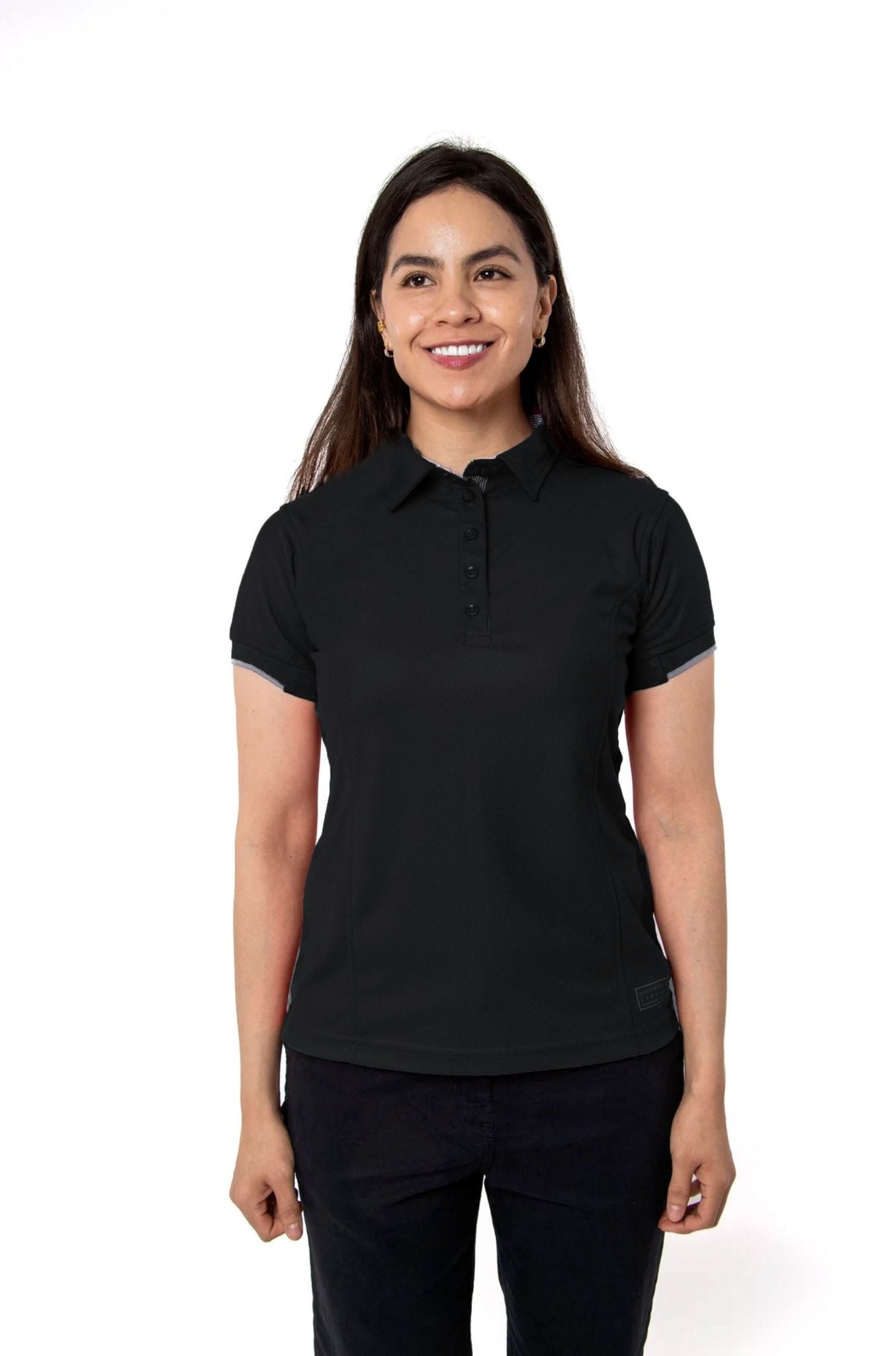 PLAYERA POLO SUSTENTABLE BILBAO MUJER #Color_Negro