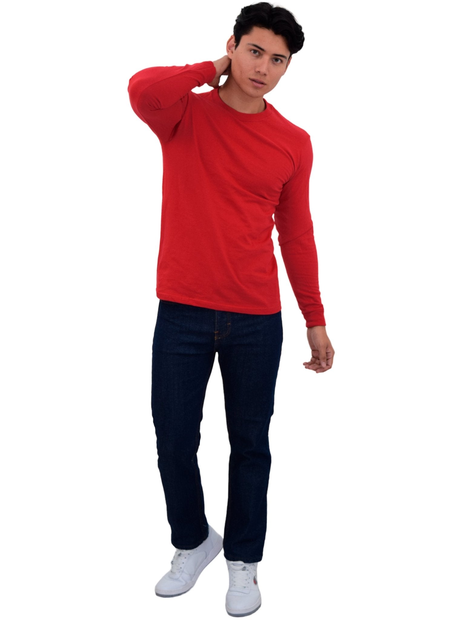 PLAYERA CUELLO REDONDO MANGA LARGA OLIMPIA UNISEX #Color_Rojo