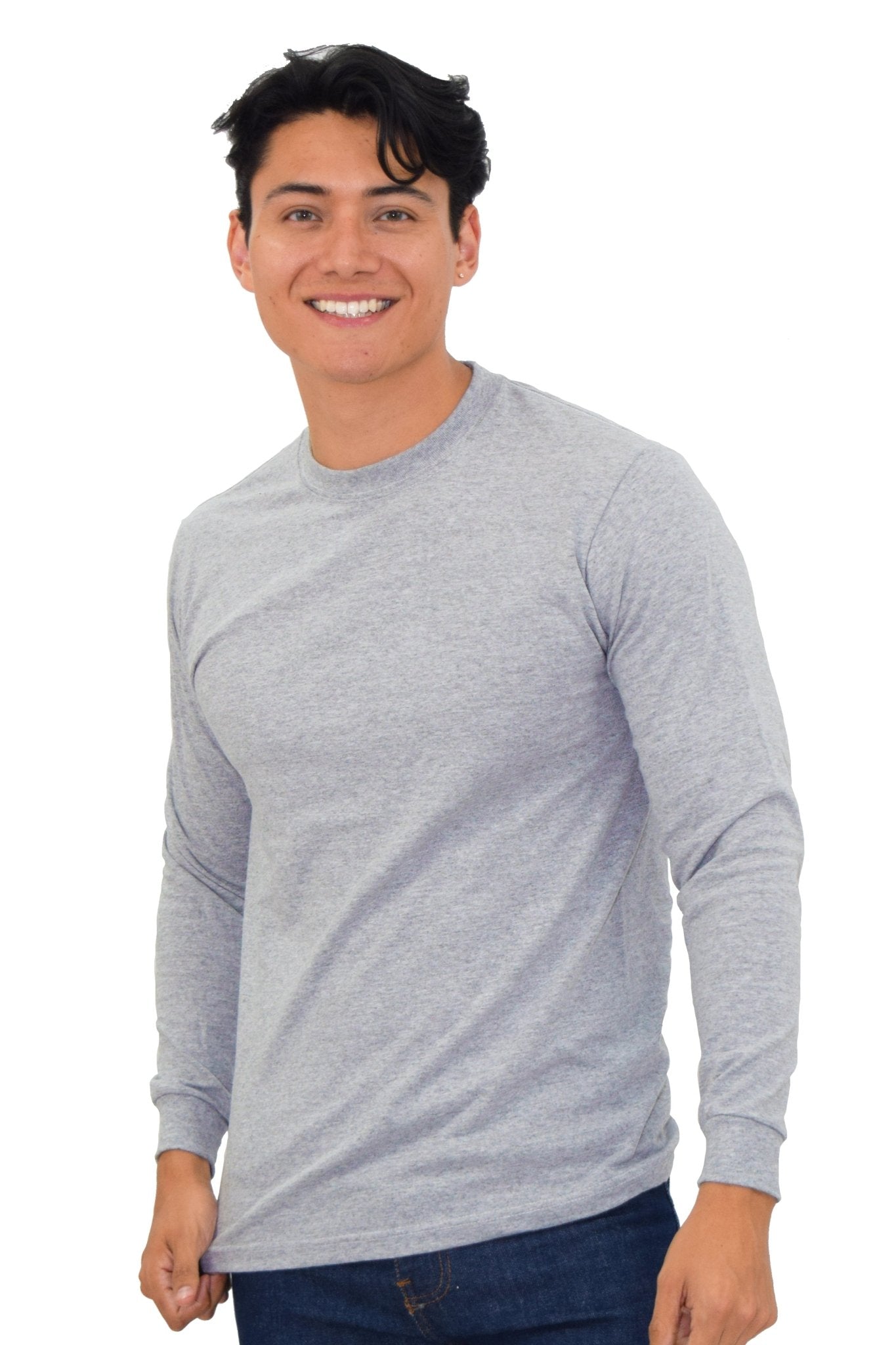 PLAYERA CUELLO REDONDO MANGA LARGA OLIMPIA UNISEX #Color_Gris
