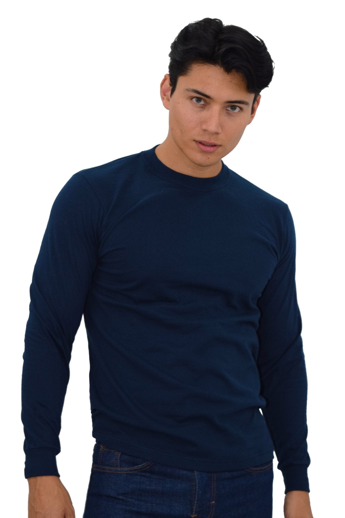 PLAYERA CUELLO REDONDO MANGA LARGA OLIMPIA UNISEX #Color_Azul Marino
