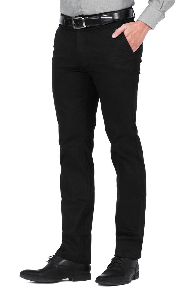 Pantalon Casual Para Hombre De Gabardina Stretch Color Negro
