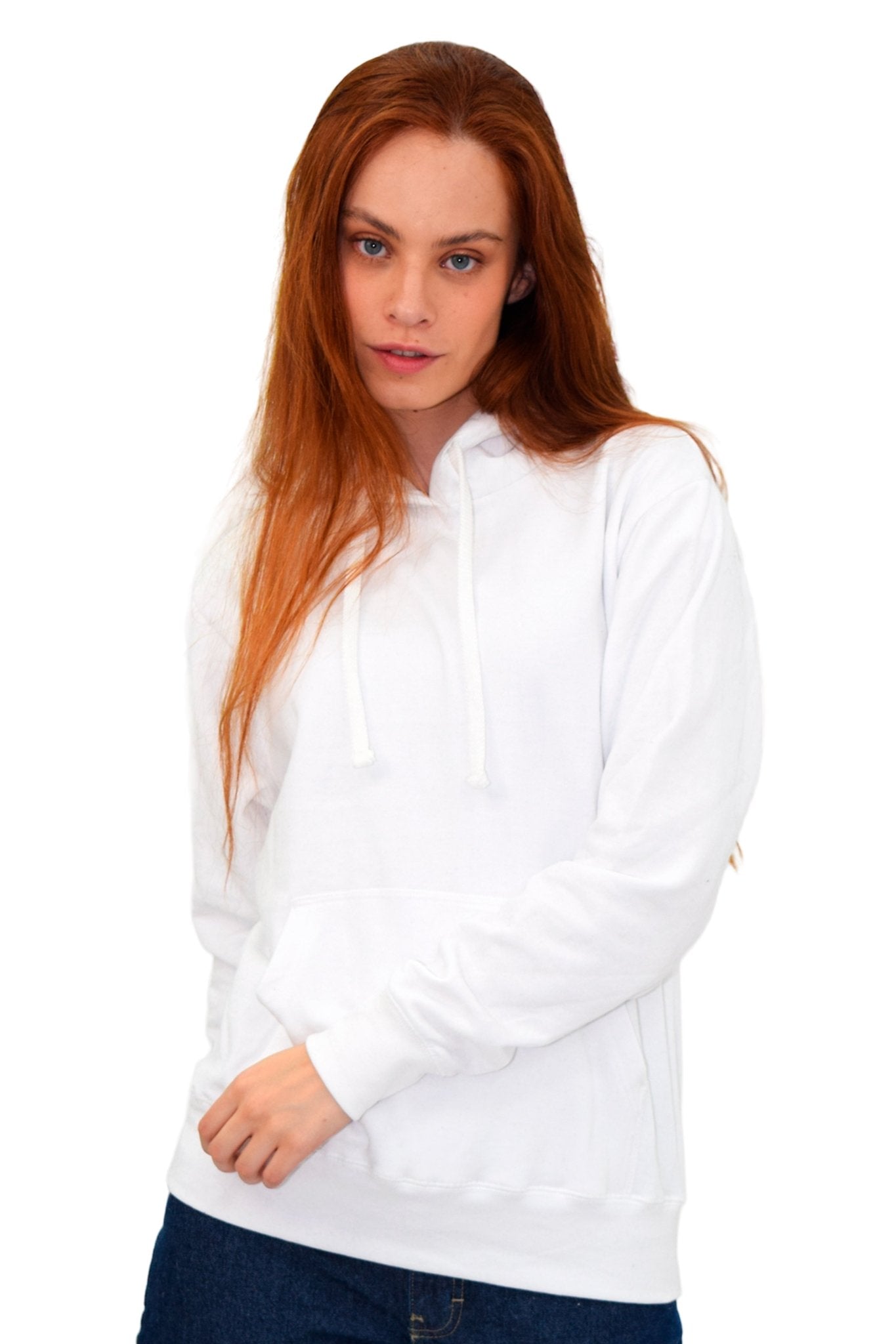 SUDADERA CON CAPUCHA AMBERES UNISEX #Color_Blanco