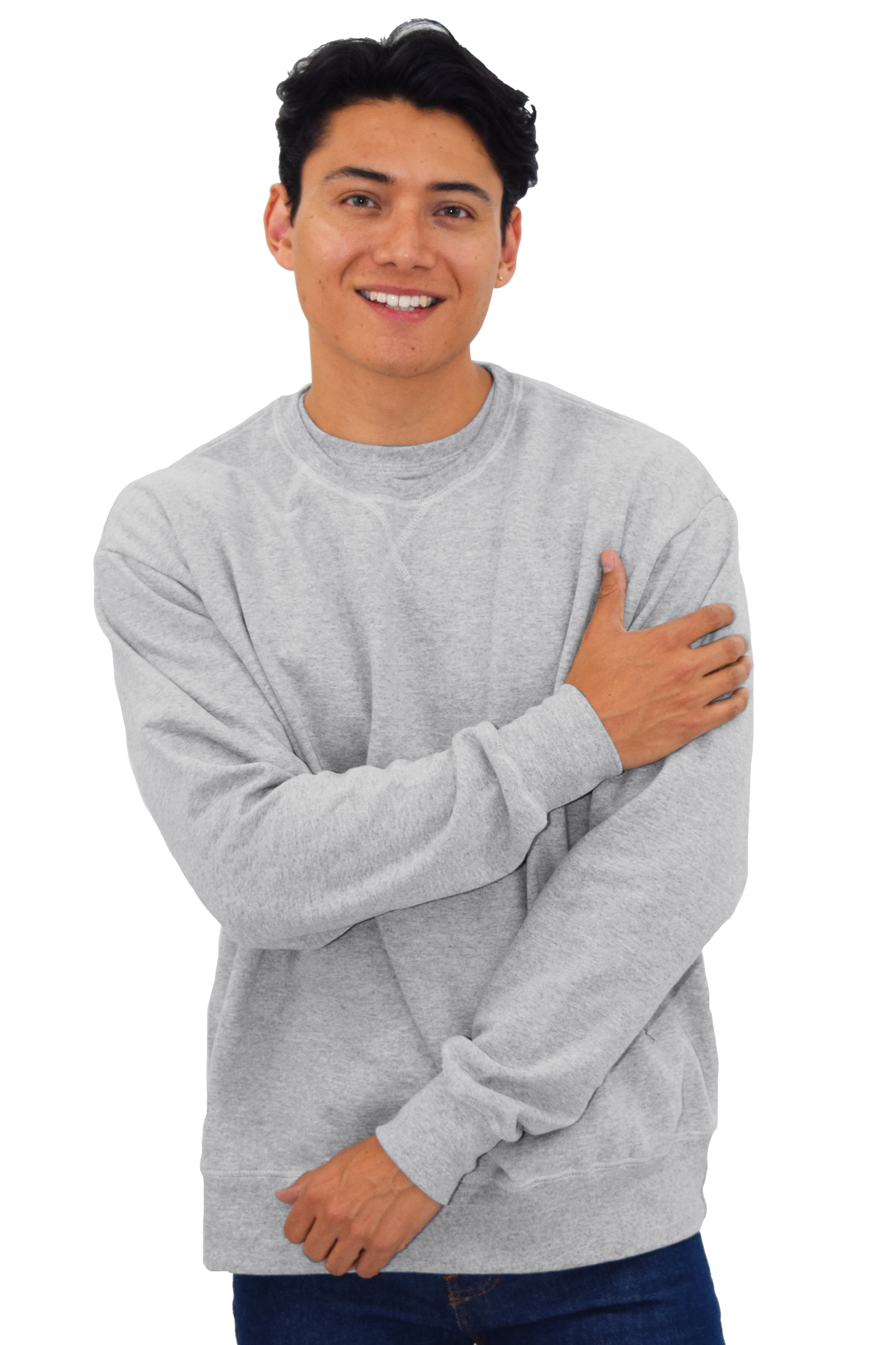 SUDADERA CUELLO REDONDO BRUSELAS UNISEX #Color_Gris