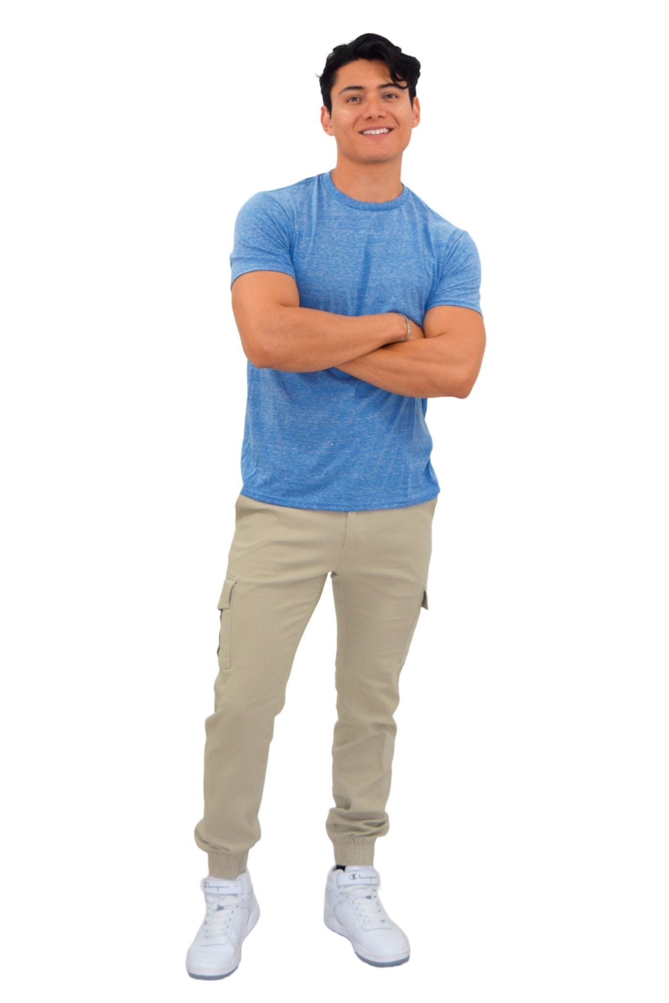 PLAYERA CUELLO REDONDO JASPE SPARTA HOMBRE #Color_Azul Jaspe