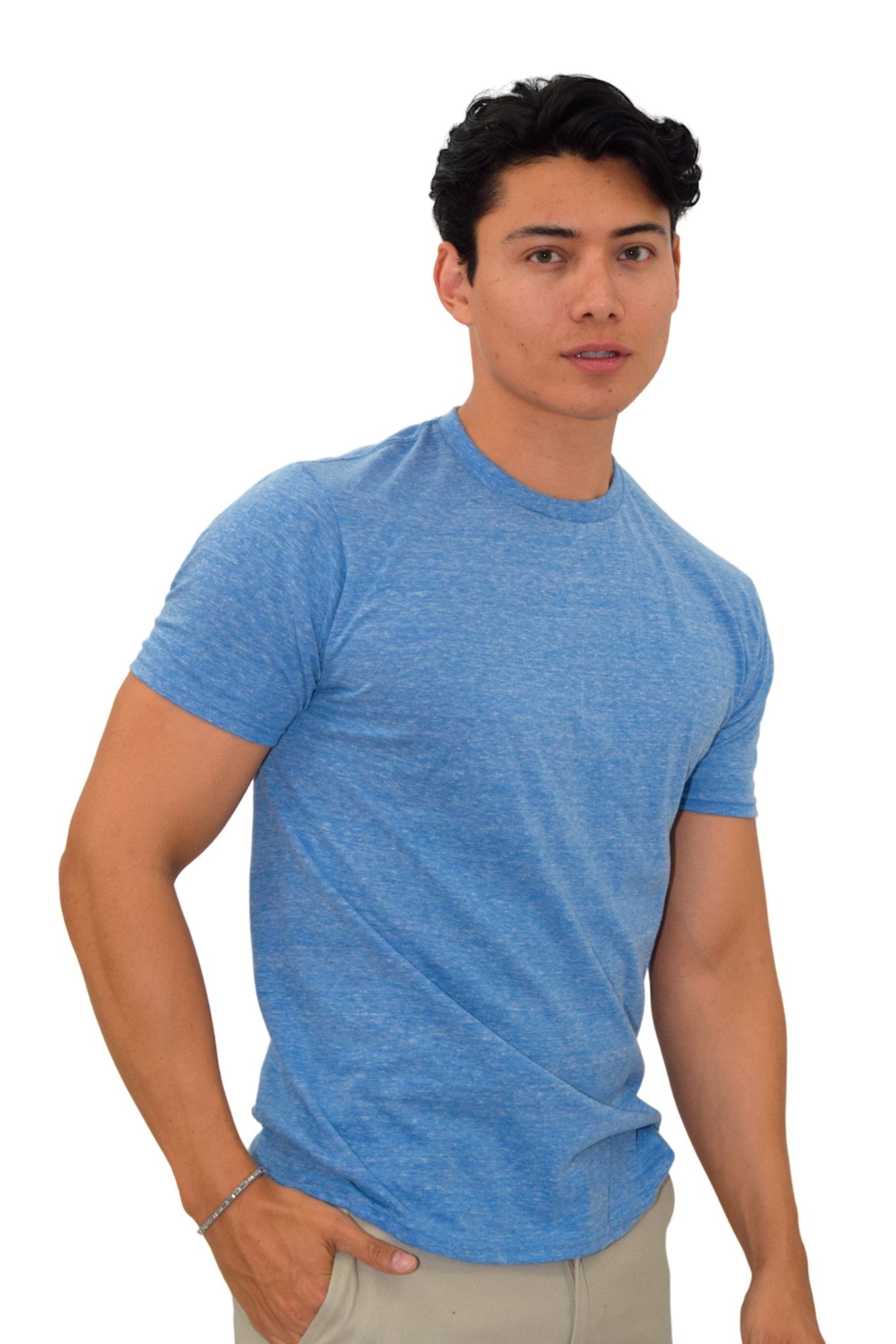 PLAYERA CUELLO REDONDO JASPE SPARTA HOMBRE #Color_Azul Jaspe