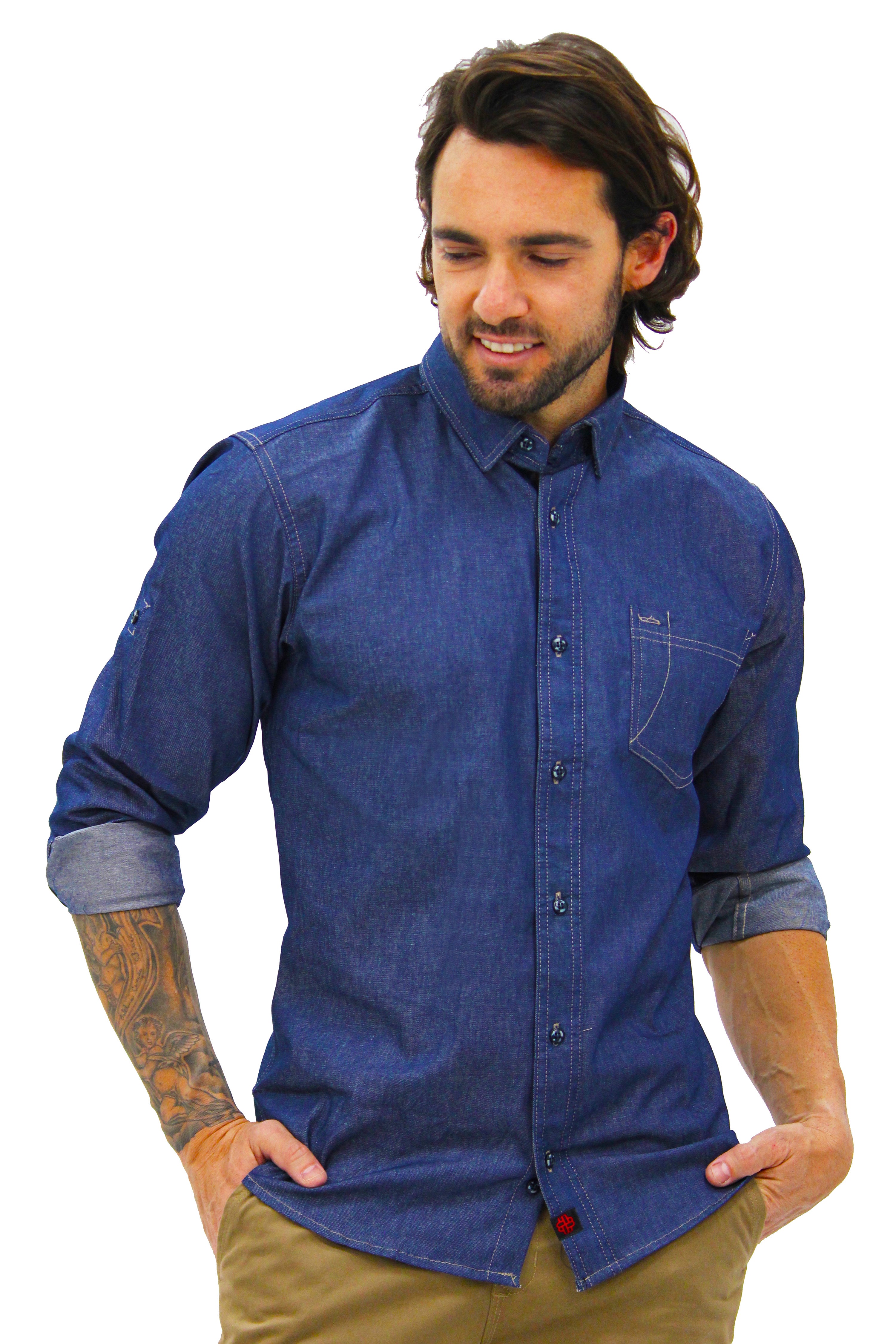 CAMISA FORMAL SLIM FIT MANGA LARGA MONTANA HOMBRE