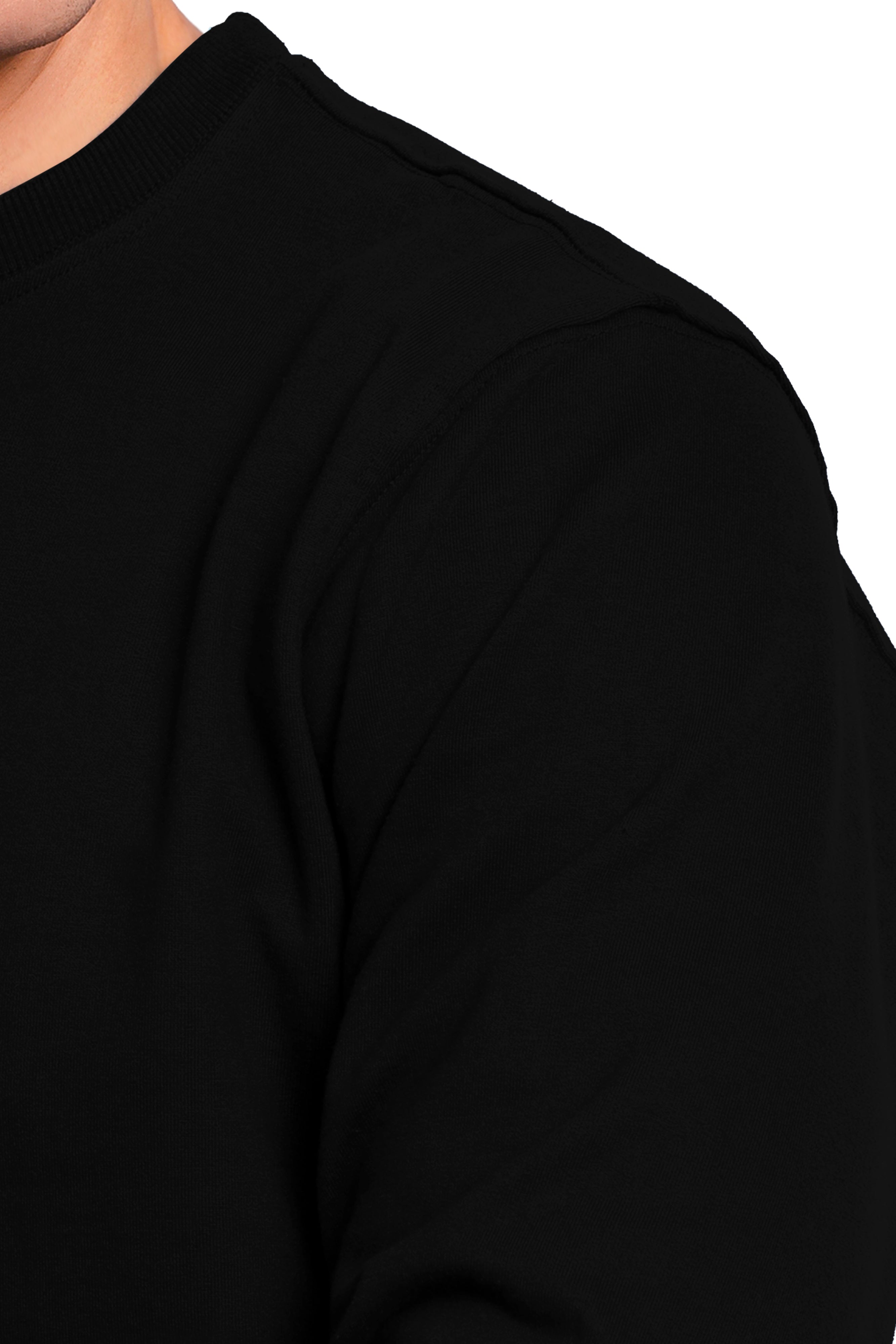 SUDADERA CUELLO REDONDO BRUSELAS UNISEX #Color_Negro