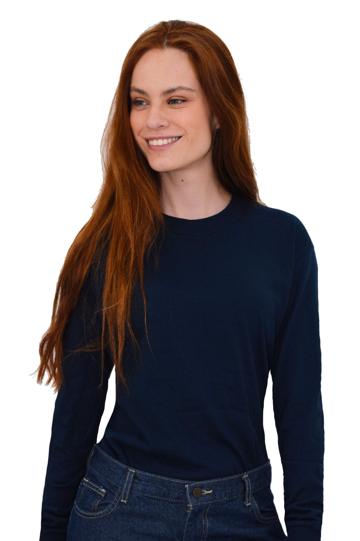 PLAYERA CUELLO REDONDO MANGA LARGA OLIMPIA UNISEX #Color_Azul Marino